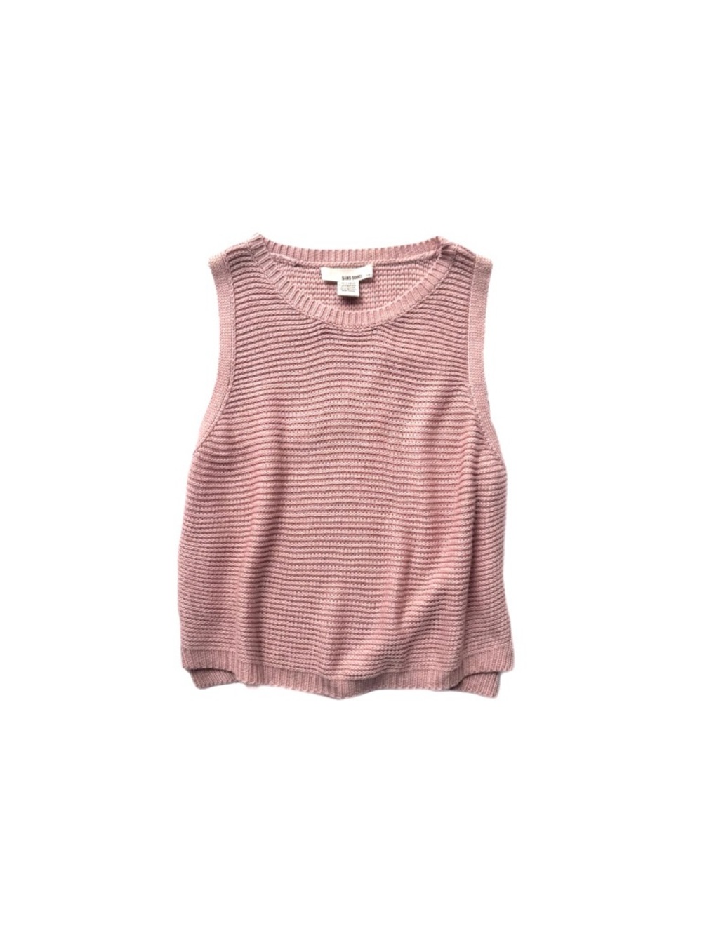 San Souci Blush Ribbed Knit Sleeveless Sweater Top